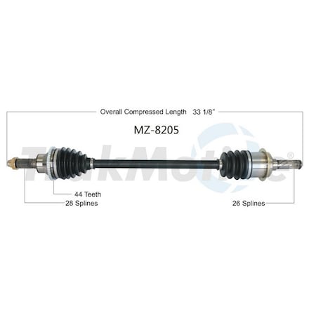 Surtrack Axle Cv Axle Shaft, Mz-8205 MZ-8205